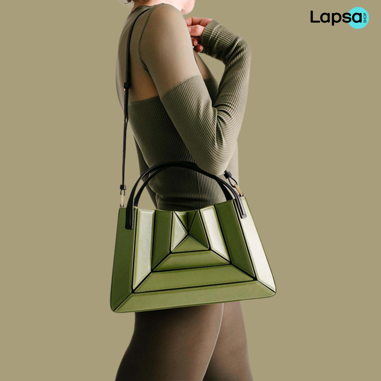 Fashion Square Bag Earthy Green Color